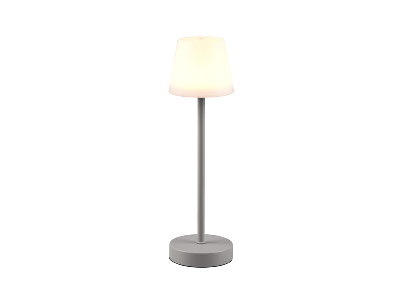 Akku LED Tischleuchte MARTINEZ ohne Kabel Touch Grau 39cm