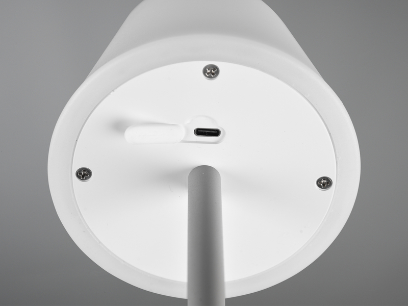 Akku LED Tischleuchte MARTINEZ ohne Kabel Touch Grau 39cm
