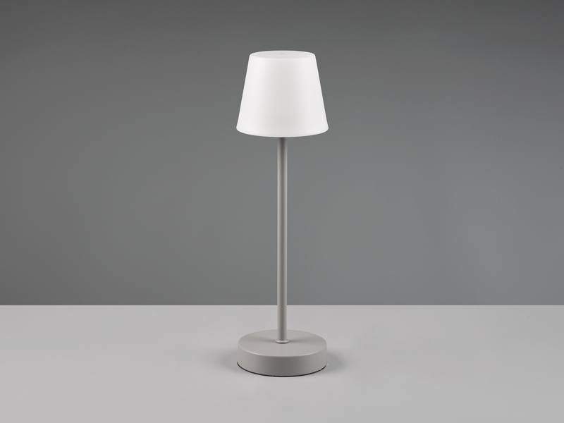 Akku LED Tischleuchte MARTINEZ ohne Kabel Touch Grau 39cm