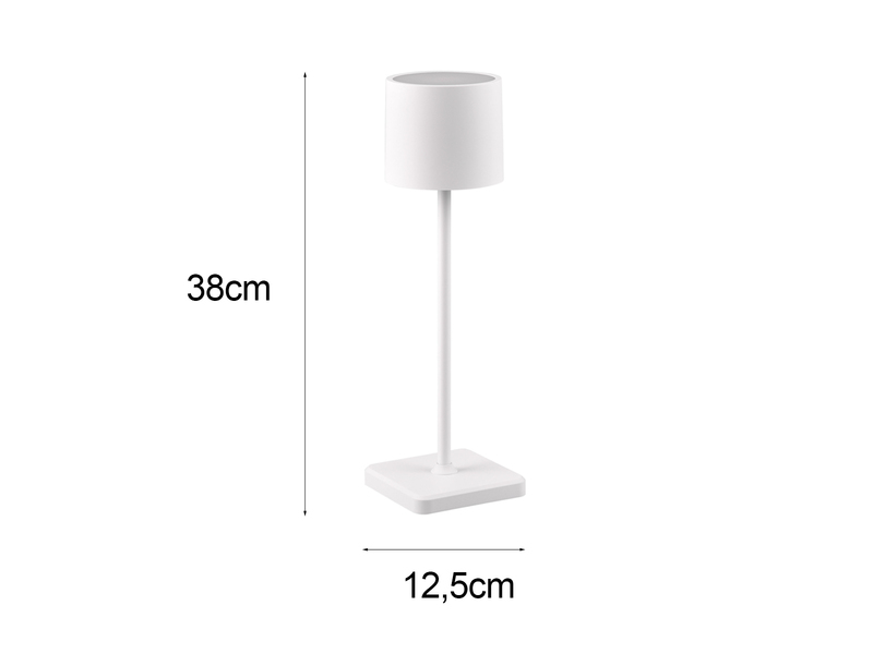 Akku LED Tischleuchte FERNANDEZ für Innen & Außen, Weiß Höhe 38cm