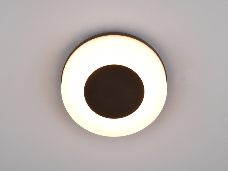 LED Außenwandleuchte MORENA Ø 25cm Lichtfarbe einstellbar Schwarz Weiß