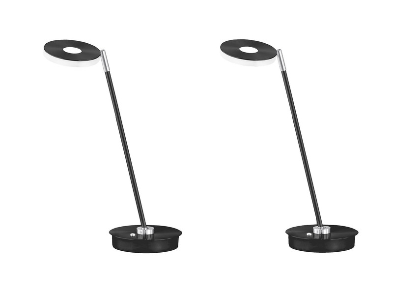 2er Set LED Schreibtischlampen Schwarz dimmbar, Höhe 46cm