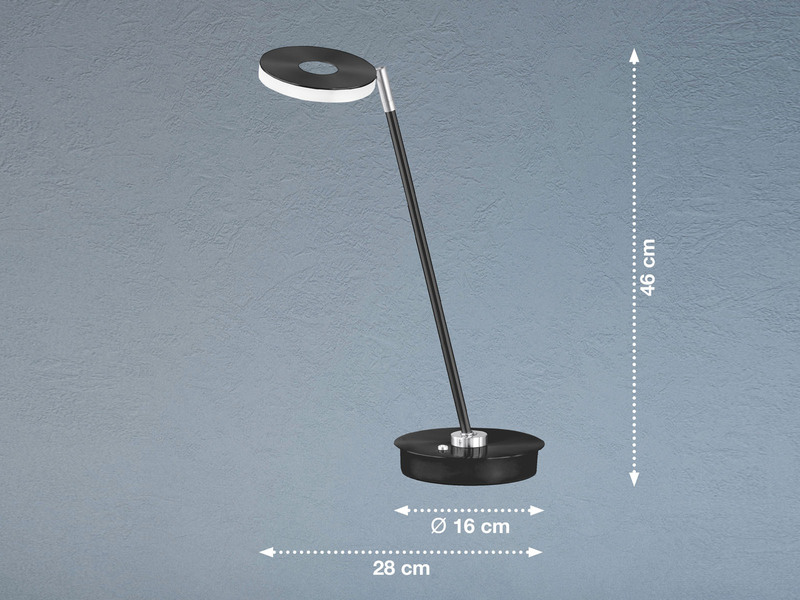2er Set LED Schreibtischlampen Schwarz dimmbar, Höhe 46cm