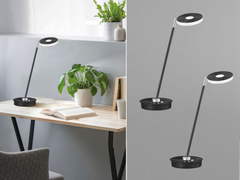 2er Set LED Schreibtischlampen Schwarz dimmbar, Höhe 46cm