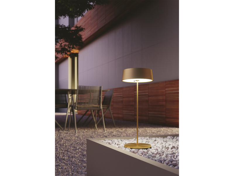 Outdoor Akku LED Tischleuchte COCKTAIL Gold, Dimmbar Höhe 29,5cm