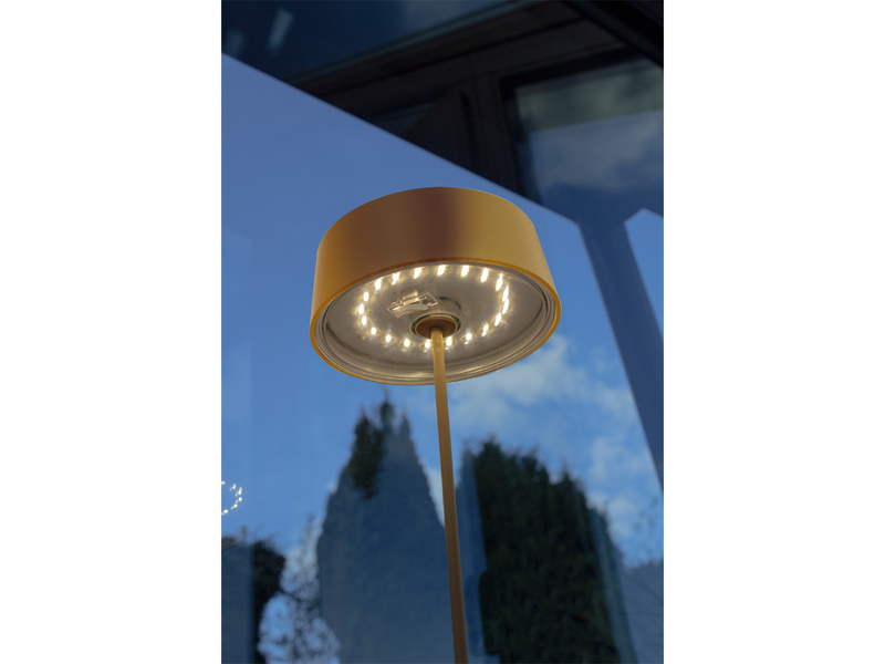 Outdoor Akku LED Tischleuchte COCKTAIL Gold, Dimmbar Höhe 29,5cm