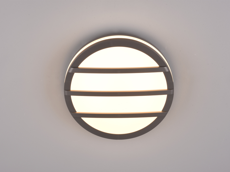 LED Außenwandleuchte VENADO Gitterlampe Anthrazit, IP54, Ø 25cm