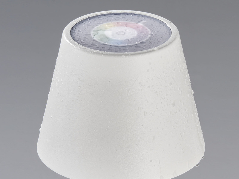 Outdoor Akku Tischlampe COSENZA Weiß ohne Kabel - LED & RGB - Höhe 38cm