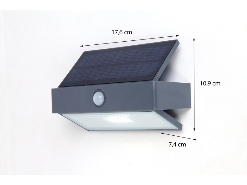 LED Solar Wandleuchte ARROW mit Bewegungsmelder, Breite 17,6cm
