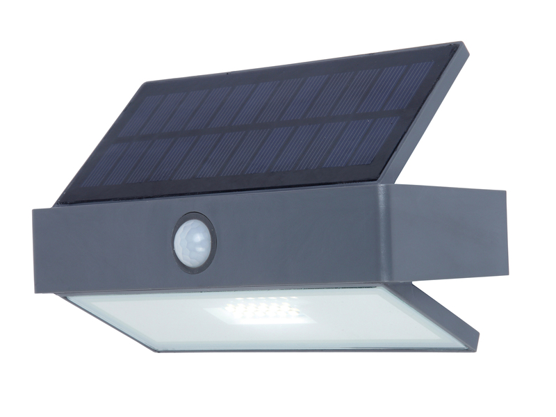 LED Solar Wandleuchte ARROW mit Bewegungsmelder, Breite 17,6cm