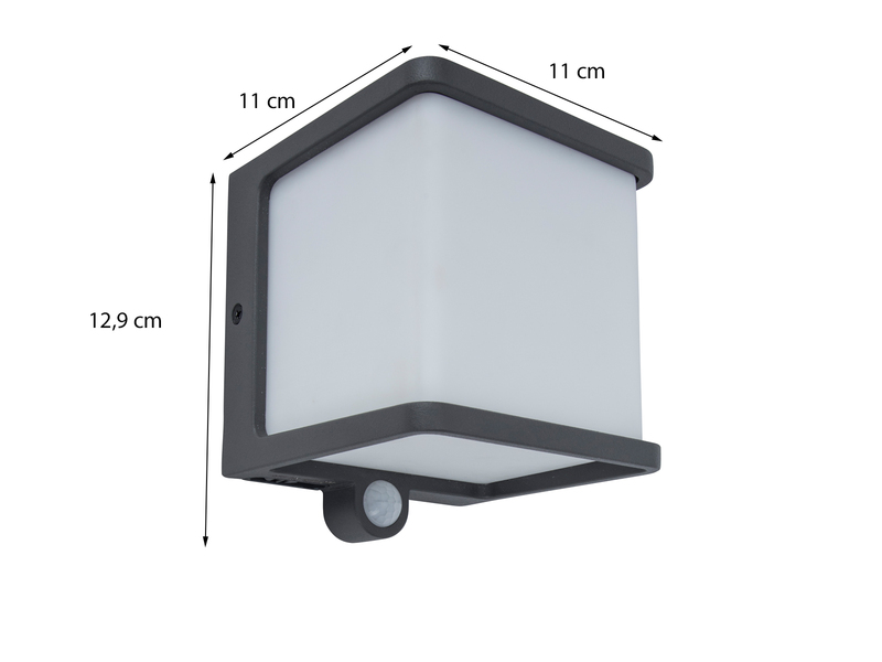LED Solar Wandleuchte DOBLO mit Bewegungsmelder, 11 x 12,9 cm