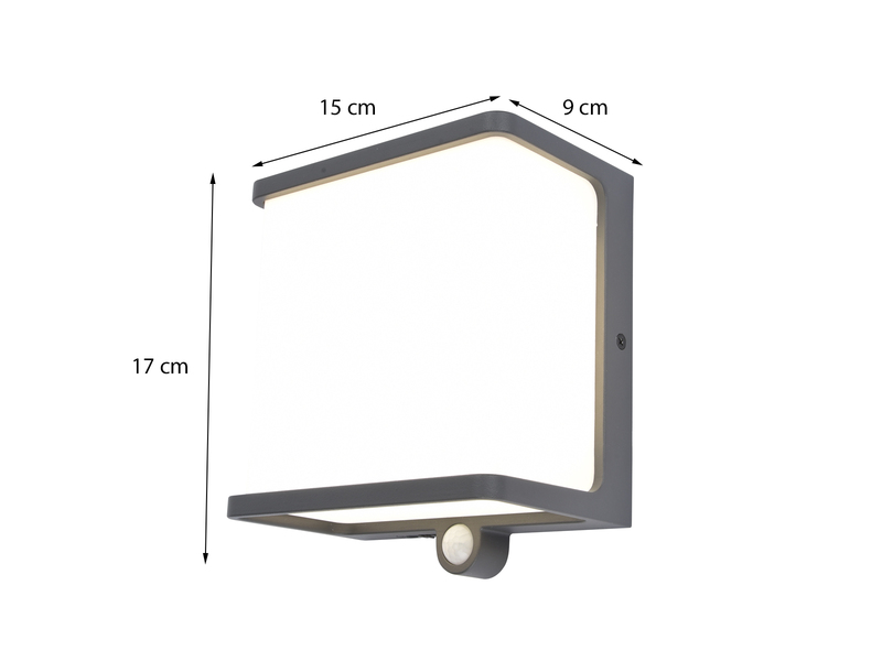 LED Solar Wandleuchte DOBLO mit Bewegungsmelder, 15 x 17 cm