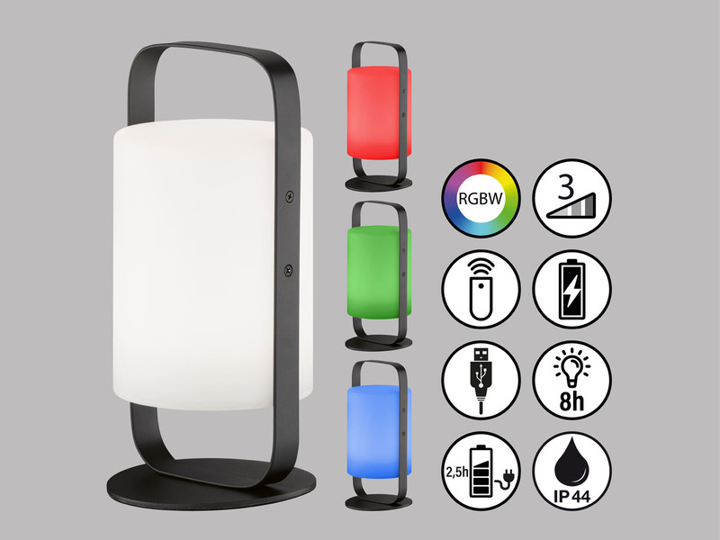 Outdoor Akku Tischlampe CASOLI mit Fernbedienung & RGB, Höhe 25cm