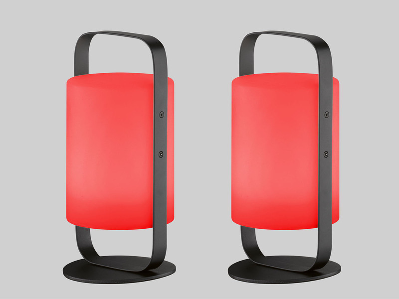 2er SET Outdoor Akku Tischlampen mit Fernbedienung & RGB, Höhe 25cm