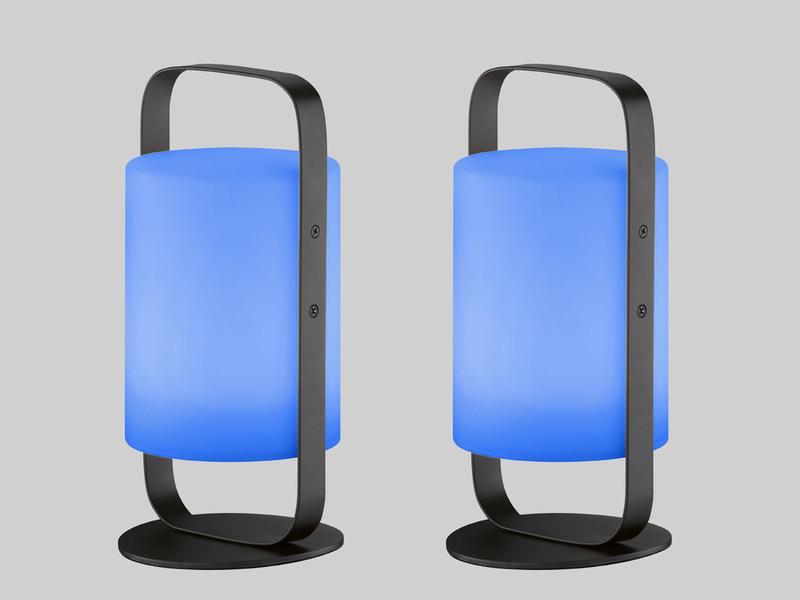 2er SET Outdoor Akku Tischlampen mit Fernbedienung & RGB, Höhe 25cm