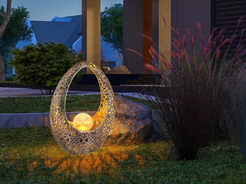 Gartendeko Lampen Steinoptik Solarlampen für Außen Garten LED