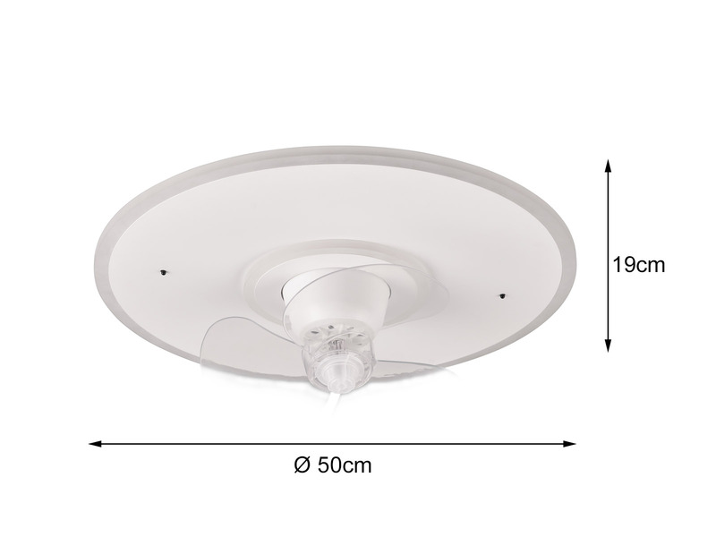 LED Deckenleuchte mit Ventilator NYBRO Fernbedienung Lichtfarbe Wechsel Ø50cm