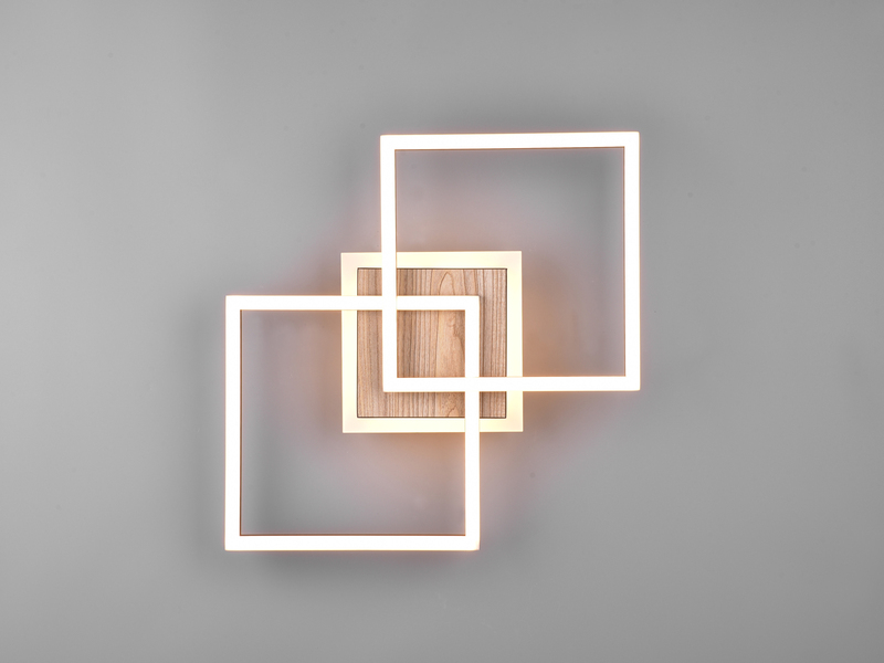 LED Deckenleuchte GIRO mit Fernbedienung, 2 Quadrate Schwarz, Breite 57,5cm