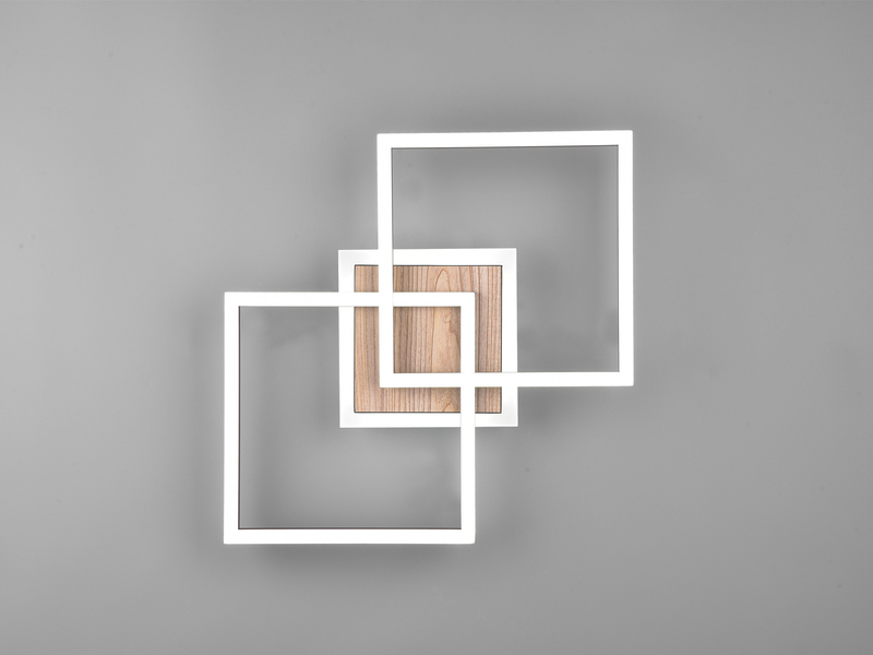 LED Deckenleuchte GIRO mit Fernbedienung, 2 Quadrate Schwarz, Breite 57,5cm