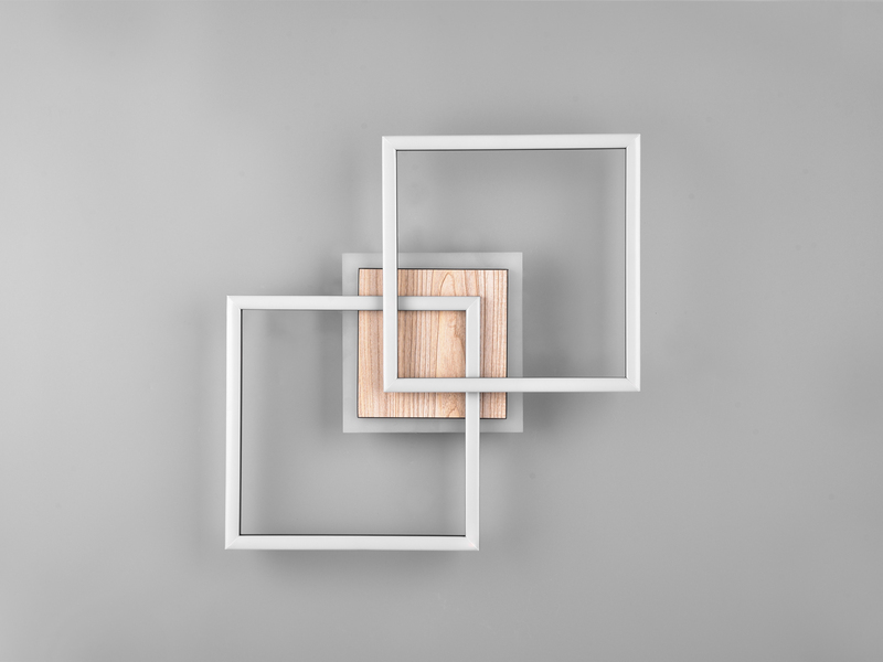 LED Deckenleuchte GIRO mit Fernbedienung, 2 Quadrate Schwarz, Breite 57,5cm