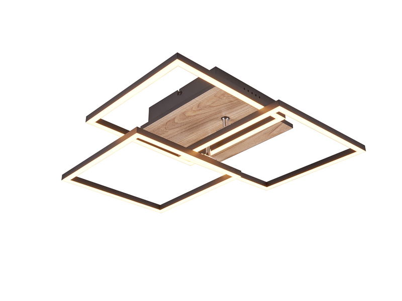 LED Deckenleuchte MOBILE Holzdekor dimmbar, Nachtlicht, Lichtfarbe einstellbar