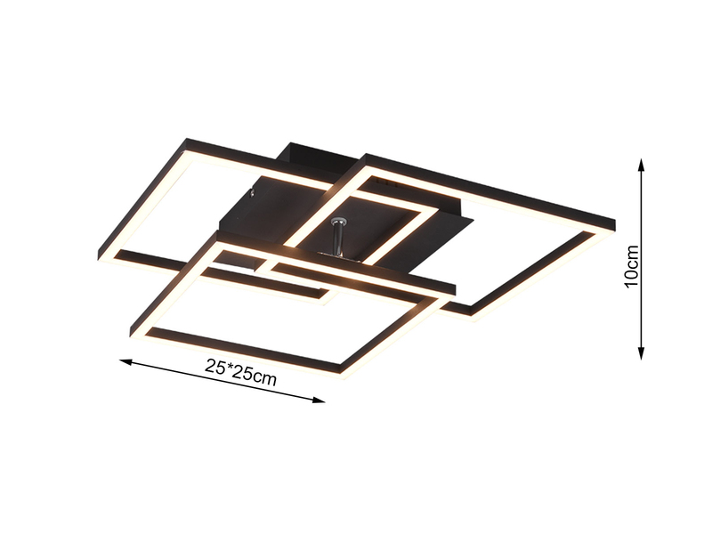 LED Deckenleuchte MOBILE Holzdekor dimmbar & Lichtfarbe einstellbar, Breite 42cm