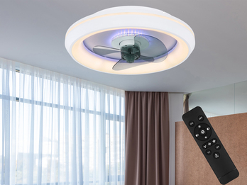 Deckenleuchte JOEY mit Ventilator & Fernbedienung Lichtfarbe einstellbar, Ø 48cm