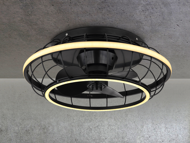 LED Deckenleuchte LEONHARD mit Ventilator & Fernbedienung, dimmbar, Ø 50cm