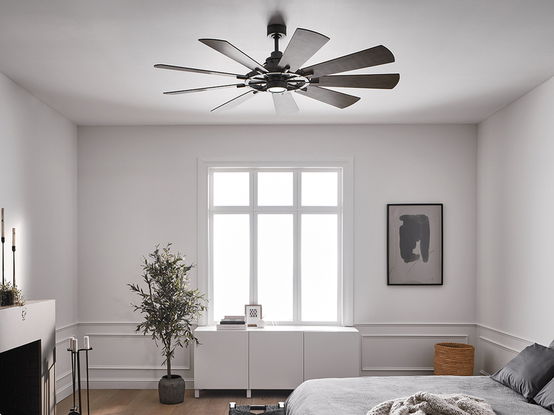 Deckenventilator GENTRY Ø 165cm mit Licht & wendbaren Flügeln in 2 Dekoren