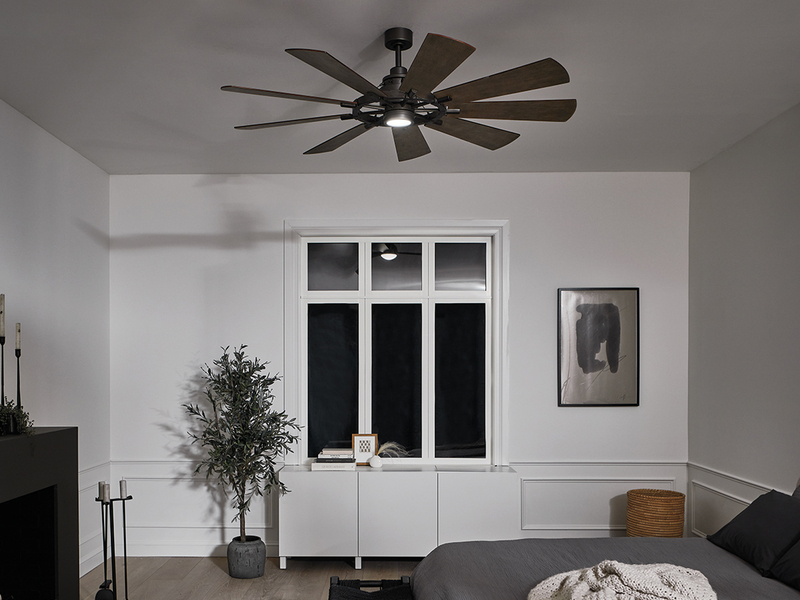 Deckenventilator GENTRY Ø 165cm mit Licht & wendbaren Flügeln in 2 Dekoren