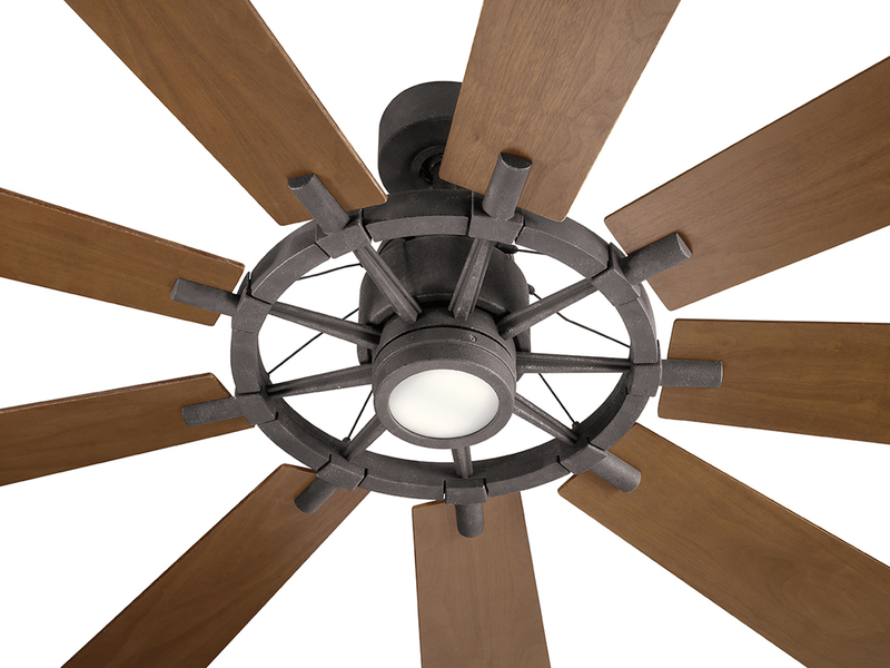 Deckenventilator GENTRY mit Holz, Licht und Fernbedienung, verstellbar Ø165cm