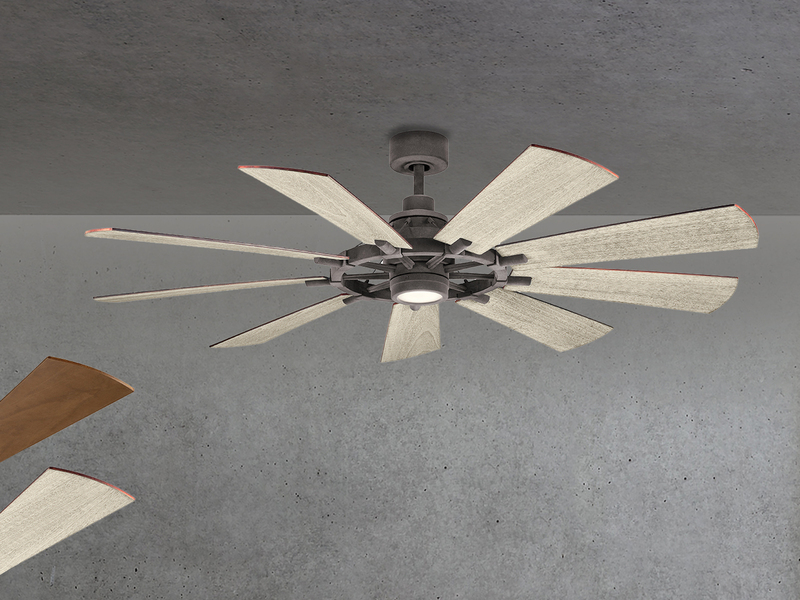 Deckenventilator GENTRY mit Licht & wendbaren Flügeln in 2 Dekoren, Ø 165cm