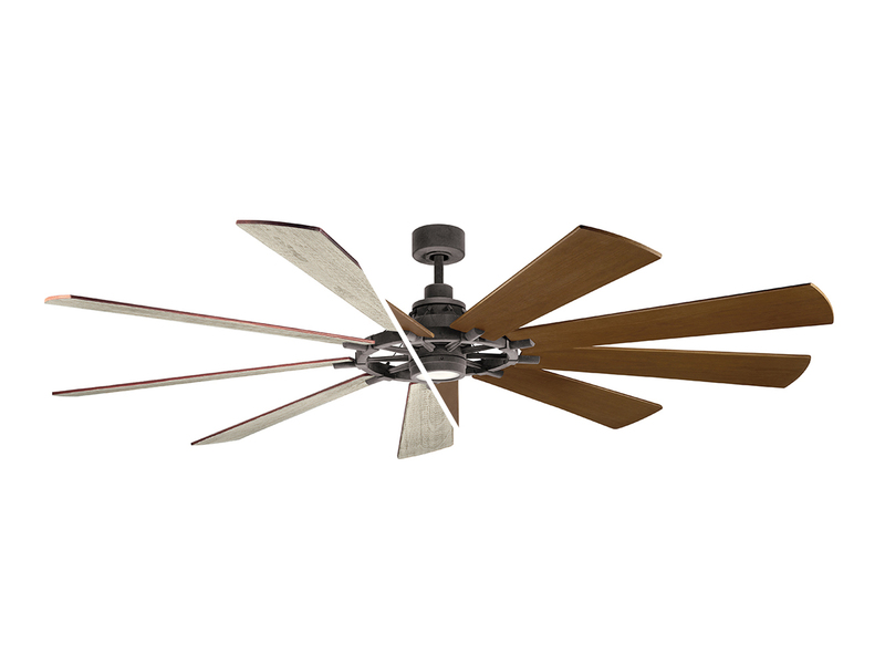 XXL Deckenventilator GENTRY Ø 216cm mit Licht & wendbaren Flügeln in 2 Dekoren