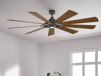 XXL Deckenventilator GENTRY Ø 216cm mit Licht & wendbaren Flügeln in 2 Dekoren