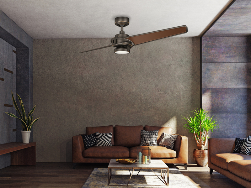 Deckenventilator XETY Ø 142cm mit Licht und Fernbedienung, Bronzefarbig