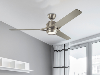 Deckenventilator ZEUS mit Licht und Fernbedienung, Silber, Ø 152cm