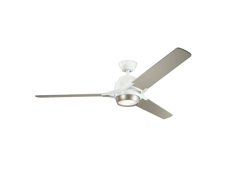 Deckenventilator ZEUS Ø 152cm mit Licht und Fernbedienung, Weiß-Silber