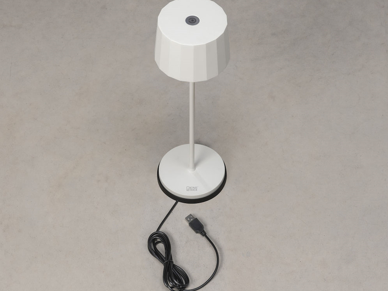 Wiederaufladbare LED Outdoor Akku Tischleuchte POSITANO dimmbar Weiß, Höhe 35cm