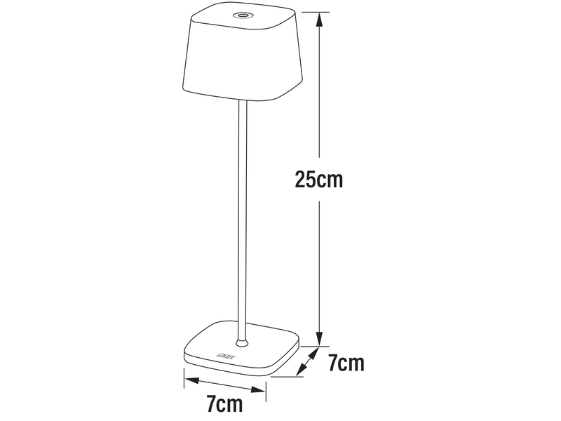 Wiederaufladbare LED Outdoor Tischleuchte CAPRI dimmbar in Weiß, Höhe 25cm