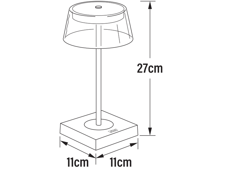 2er Set Wiederaufladbare LED Outdoor Tischleuchten dimmbar in Schwarz, Höhe 27cm