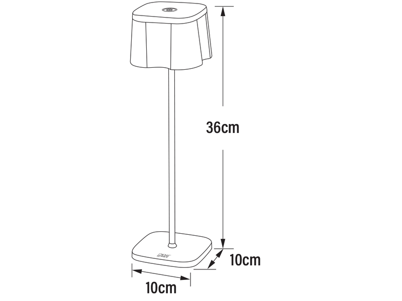 Wiederaufladbare LED Outdoor Tischleuchte NICE dimmbar in Schwarz, Höhe 36cm