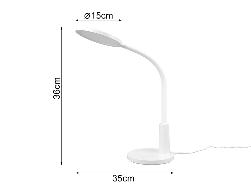 LED Schreibtischleuchte SALLY Flexibel TOUCH Dimmer Weiß 36cm