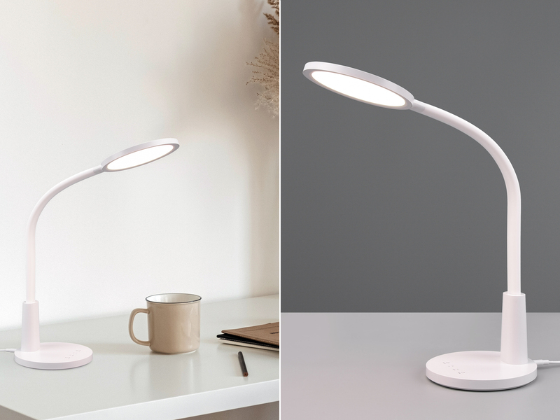 LED Schreibtischleuchte SALLY Flexibel dimmbar Weiß, Höhe 36cm