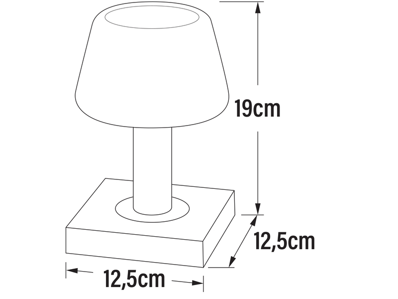 Kleine LED Outdoor Akku Tischleuchte MONACO per USB aufladbar, Weiß H: 19cm