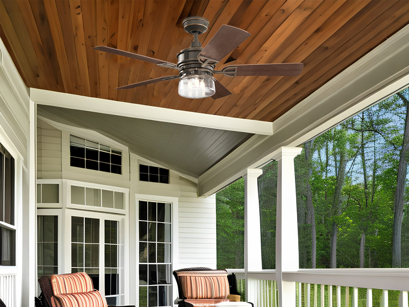 LED Deckenventilator mit Licht & Fernbedienung Feuchtraumgeeignet, Ø 132cm