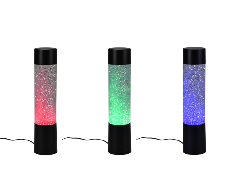 LED Tischleuchte GLITTER mit RGB Farbwechsel, Schwarz 34cm hoch