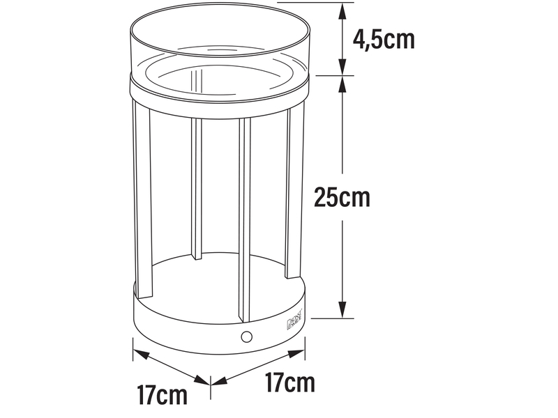 LED Outdoor Tischlaterne CHIETI per USB aufladbar, Schwarz Höhe 25cm