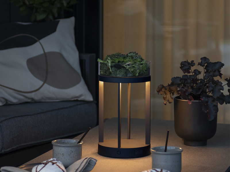 LED Outdoor Tischlaterne CHIETI per USB aufladbar, Schwarz Höhe 25cm