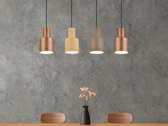 LED Pendelleuchte 4-flammig Metall Coffee Töne, Breite 87cm