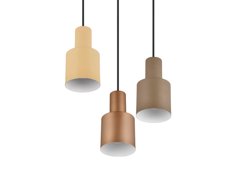 Cluster Pendelleuchte 3-flammig Metall in Coffee Tönen mit E27 LED, Ø 37cm